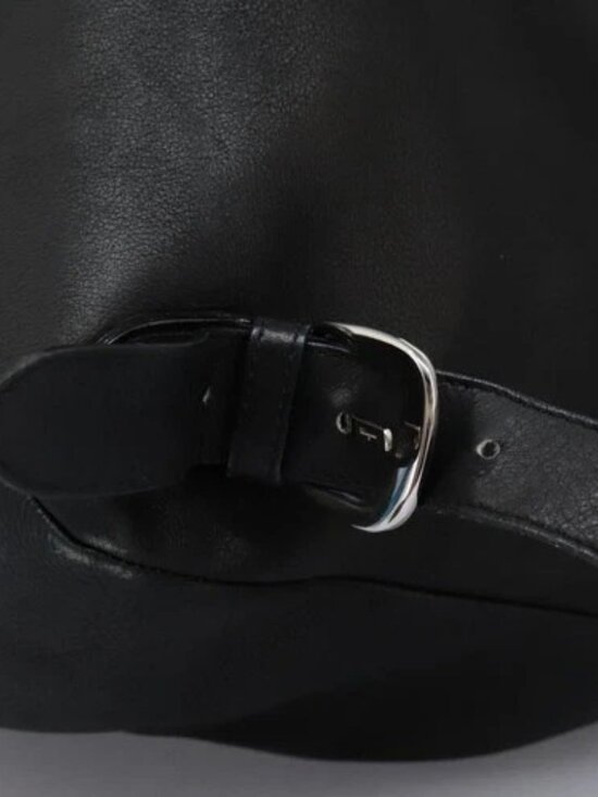 Salvatore Ferragamo Gancini Backpack Leather Black Silver Auth EC696 main image 5